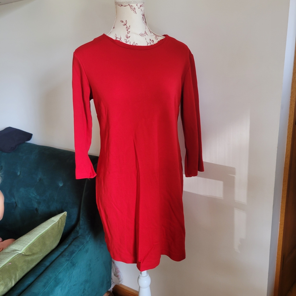 Ann Taylor Bold Red Long Sleeve Dress